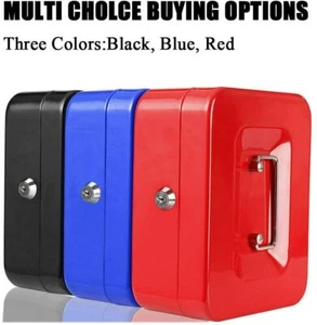 Metal Cash Box Money Bank Deposit Steel Tin Security Safe Petty Key Lockable - Picture 1 of 9