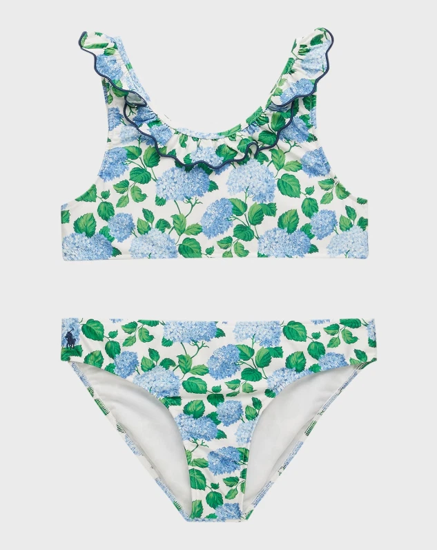 Traje de baño Polo Ralph Lauren Big Girl 2 piezas con volantes blanco talla múltiple 14 Foto 1 de 1