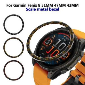 Metal Bezel For Garmin Fenix 8 43/47mm 51mm Time Scale Frame Ring Fenix8 Bumper - Photo 1 sur 17