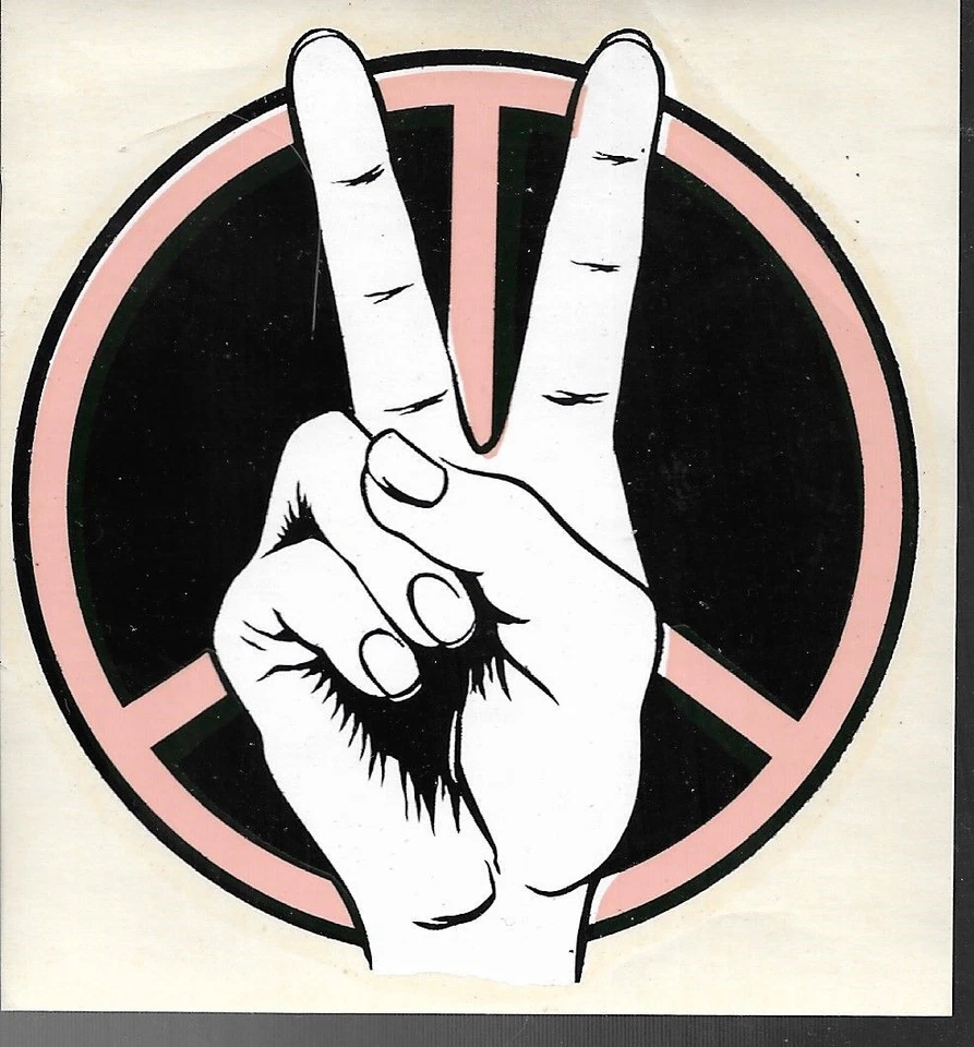 Vintage  Hand Peace Sign Water Decal - Image 1 of 1