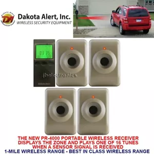 ALARMA DE SEGURIDAD DETECTOR DE MOVIMIENTO INALÁMBRICO DAKOTA MTPR-4000 - 4 SENSORES - Imagen 1 de 15