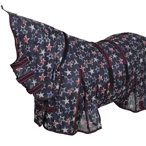 TELO MOSCA IN RETE con COPRICOLLO Showman Taglia Cavallo Stella-Spangled - Foto 1 di 3
