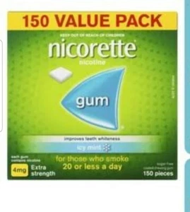 Nicorette Nicotine Chewing Gum 150 Pieces 4mg Bulk Pack Icy Mint. ozhealthexpert - Imagen 1 de 1