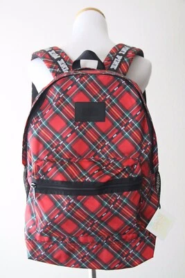 Victoria's Secret PINK Campus Backpack 3826 71 GR3 OS Diagonal Holiday Plaid  - Image 1 of 4
