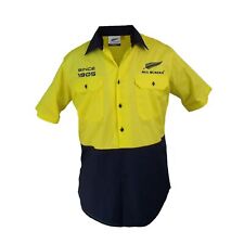 All Blacks NRL Hi Vis Button up Work Shirt Yellow Easter Gifts