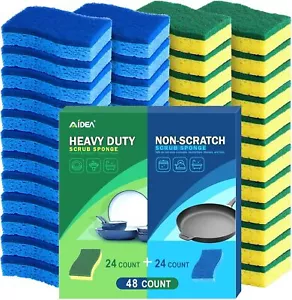 Sponges Kitchen, Scrub Sponges-48Count, Sponge for Dishes, Cleans Fast - Picture 1 of 7