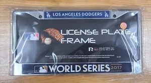 LA Dodgers Metal License Plate Frame Cover Chrome World Series 2017 Los Angeles - Picture 1 of 2
