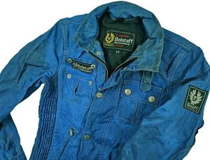 *LO ÚLTIMO DE COLECCIÓN ITALIA Mujer BELSTAFF @ GANGSTER Slim CAFE BIKER Cremallera Chaqueta AZUL 42 XS - Imagen 1 de 19