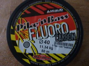 lot 6 bobines Amiaud Pike 'n Bass Fluorocarbon peche carnassier leurre brochet b - Photo 1/2
