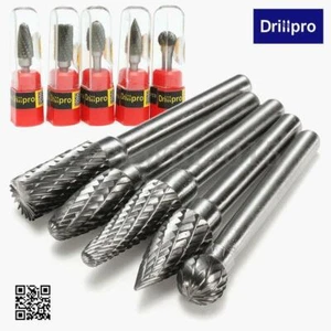 5x Tungsten Carbide Burr 1/4" 6mm Rotary Cutter Files Set CNC Engraving CED  - Picture 1 of 6