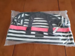Victoria's Secret Reisetasche schwarz/pink/weiß gestreift Canvas - Bild 1 von 11