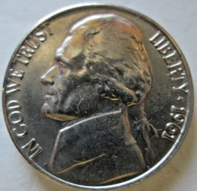 1961-P JEFFERSON, MS++ CONDITION, PARTIAL STEPS, STRONG MINT LUSTER, CIRCULATED - Image 1 of 2