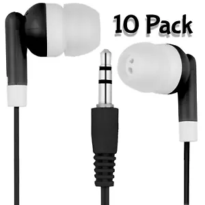 Confezione da 10 cuffie/auricolari BIANCO/NERO 3,5 mm - Consaccati singolarmente - Foto 1 di 2