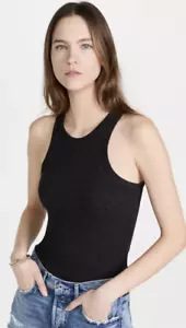 NWOT Agolde Women's Size M Black Ribbed Tank Top - Picture 1 of 7