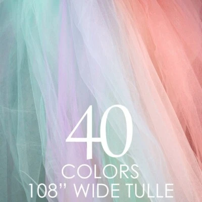 40 Colors 108 In Wide Tulle Fabric By The Yard - Image 1 of 4