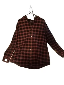 Camisa Oxford clásica para hombre Chaps azul roja blanca a cuadros L/S bolsillo delantero algodón XL  - Imagen 1 de 11