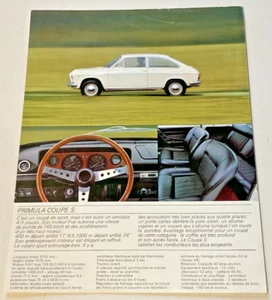 Feuillet de Vente AUTOBIANCHI Primula Coupé S et 65 C - Non Daté - Bel Etat. - Imagen 1 de 2