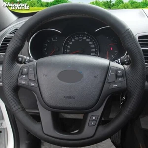 Hand Stitching Black Leather Steering Wheel Cover for Kia Sorento 2009-2014 - Picture 1 of 8