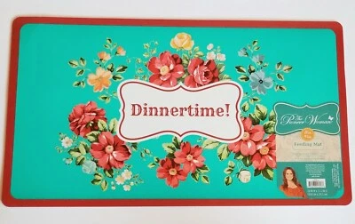 Pioneer Woman Feeding Mat for Pets Vintage Floral Print Dinnertime Dog Food Mat - Image 1 of 4