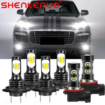 Faro LED blanco alto y bajo para Porsche Cayenne 2004-2014 6000K + bombillas antiniebla Foto 1 de 4