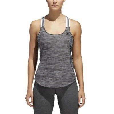 Adidas Performer X Back Tank Top Womens Size Large  Grey Black CY9276 - Image 1 of 4