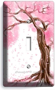 JAPANESE SAKURA TREE ROOTS CHERRY BLOSSOM SINGLE LIGHT SWITCH PLATES ROOM DECOR - Picture 1 of 1