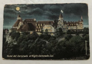 Hotel Del Coronado At Night, Coronado, Cal. (See Description)Postcard (G2) - Picture 1 of 2