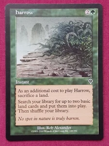 Magic The Gathering INVASION HARROW tarjeta verde Magic The Gathering - Imagen 1 de 2