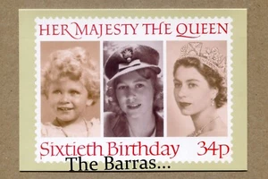 EL SEXAGÉSIMO CUMPLEAÑOS Su Majestad la Reina. Correo real del Reino Unido 1986, postal #c - Imagen 1 de 2