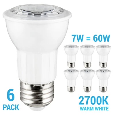 Pack LED PAR16 120V 短颈聚光灯 7W=60W 中号 E26 底座 2700K 暖白 — 第 1/4 张图片