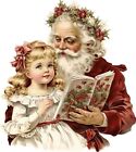 Victorian Christmas Santa Story Time 8x8 Cotton Craft Quilting Fabric Block