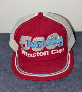 Sombrero de camionero vintage 1988 Winston Cup Nascar Daytona 500 malla roja - Imagen 1 de 7
