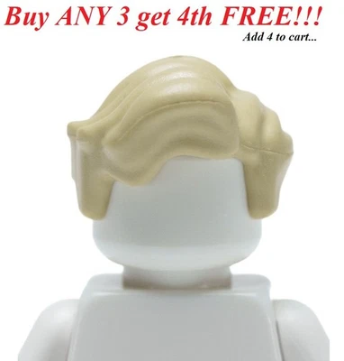 ☀️NUEVA LEGO Minifigura Hombre Niño Cabello BRONCEADO Corto Ondulado RARO Foto 1 de 4