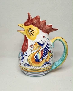 Jarra Dragón Pollo/Galo Marca Deruta Diseño Hecha en Italia - Imagen 1 de 5