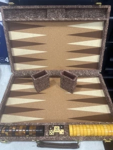 Rare Complete MCM Vintage Crisloid Bakelite Backgammon Game 1.5"x.5"Chip EXC ORG - Picture 1 of 11