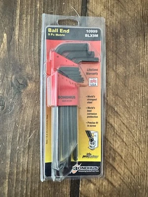 Bondhus BLX9M BallEnd Hex Key 9 Piece Set 1.5mm-10mm, 10999 - Image 1 of 2