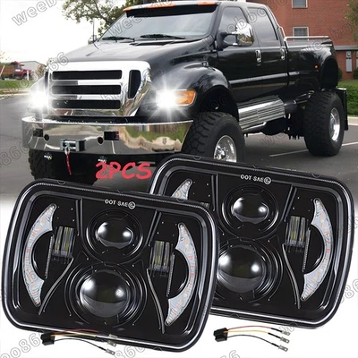 Par de faros LED aprobados por el DOT 5x7 7x6 con DRL para Ford F650 F750 L9000 F-250 Foto 1 de 4