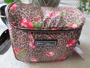 Bolso de almuerzo aislado Betsey Johnson estampado animal con rosas nuevo con etiqueta - Imagen 1 de 5