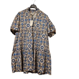 NEW TUCKERNUCK Crawford Dress Blue Multi Golden Medallion Size XXXL - Picture 1 of 18
