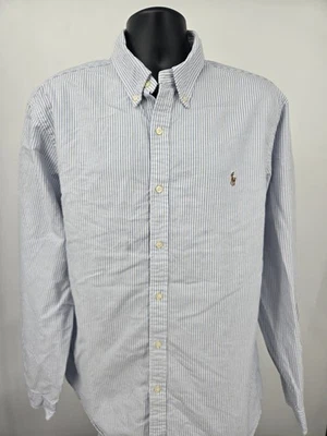 Ralph Lauren Dress Shirt Adult 2XL Blue Pinstripe Slim Fit Business Men NWOT - Image 1 of 4