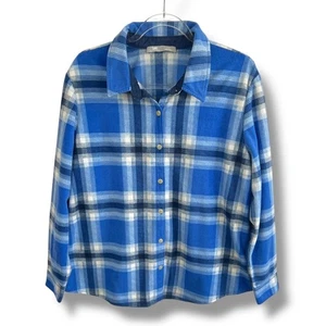 Lee Riders Hemd Herren XL blau weiß kariert Knopfleiste Flanell Fleece gefüttert - Bild 1 von 7