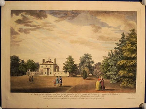 HAUS UND GARTEN des Duke of Argyl, grosser kolorierter Kupferstich 1750 Original - Picture 1 of 1