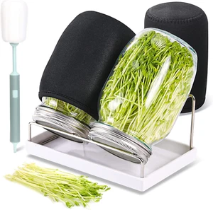 Sprouting Jar Kit 2Pcs Large Wide Mouth Mason Jars with Stainless Steel Scree... - Picture 1 of 12
