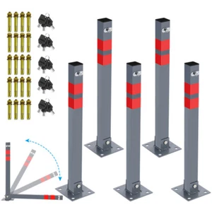 Absperrpfosten Klappbar 65cm Kette Poller Stilpoller Parkplatzsperre 1-5 Set - Bild 1 von 10