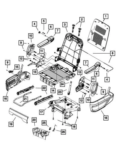 Manguito de reposacabezas genuino Mopar 2014-2016 Dodge Grand Caravan bloqueo 1HU57HL9AB Foto 1 de 1
