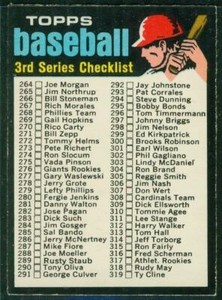1971 Baseball OPC O-Pee-Chee, #206, Checklist, 3rd Series, Unchecked
