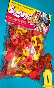 50 INDIANER FIGUREN SIOUX GELB/ROT BEWAFFNET WUNDERTÜTE MANURBA HÖFLER HEINERLE - Bild 1 von 12