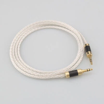 3.5mm Male to Male 6N OCC Copper Silver Plated 8 Cores HiFi Audio AUX Cable - Image 1 of 4