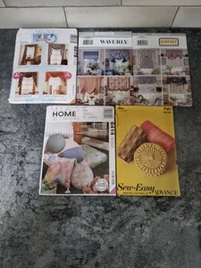VTG Lot 5 Uncut Home Decorator Patterns Curtains Roman Shades Pillows 80's 90's - Picture 1 of 10