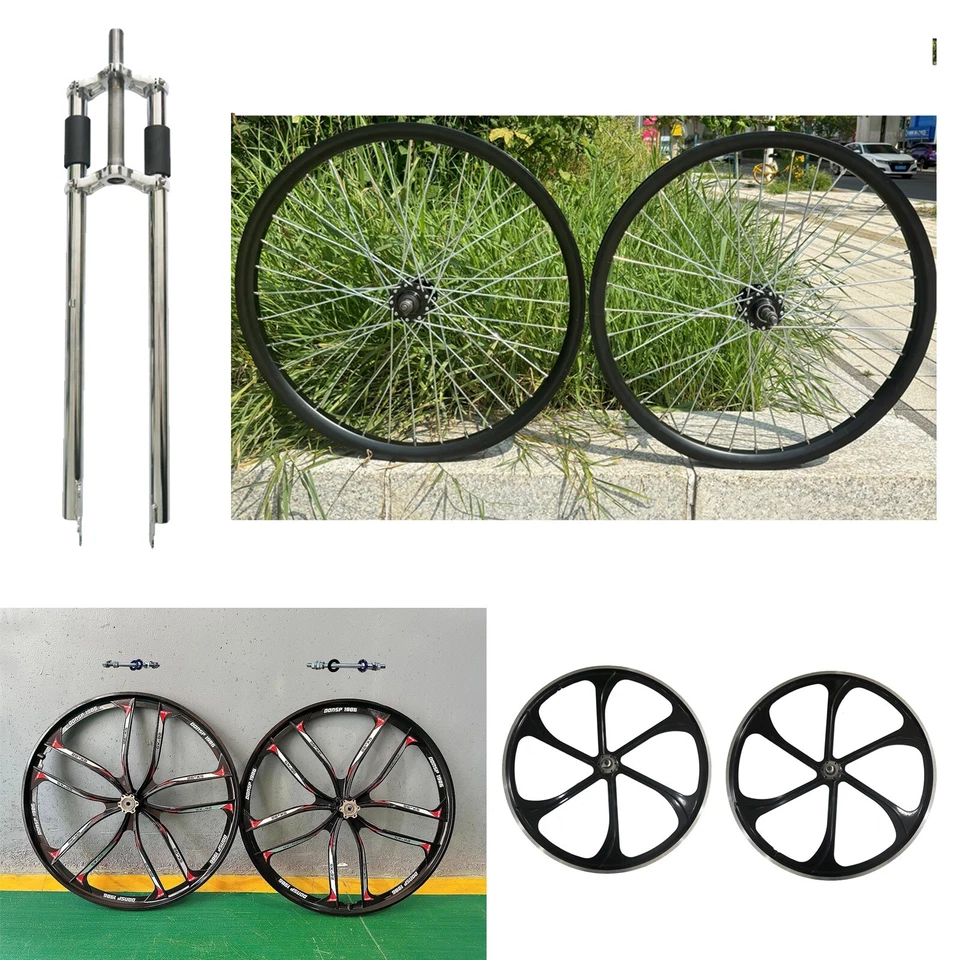 DONSP1986 26" Bicycle Fork, 1" Threaded (NON)Suspension w/ Mag/ Spoke Wheel Rim - Image 1 of 4